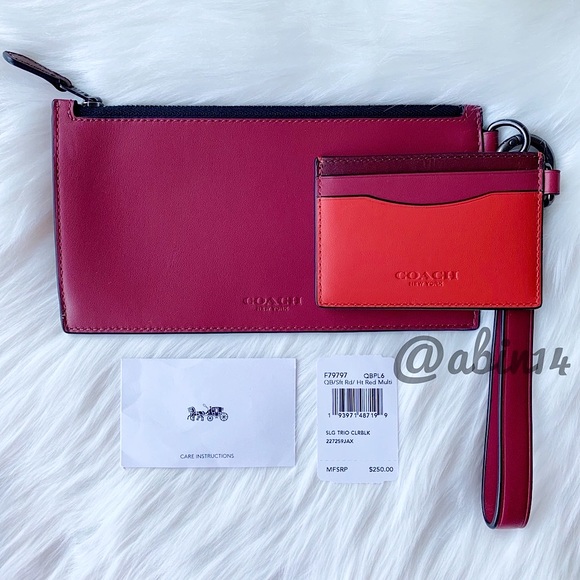 NWT Coach SLG Trio in Colorblock Leather - Picture 6 of 9